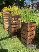 Komplet donic wysokich osłonki drewniane