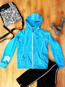 Bluza z kapturem damska błękitna Adidas S/M na zamek wygodna sportowa