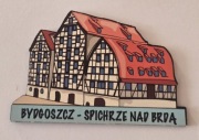 Magnes na lodówkę drewniany BYDGOSZCZ Spichrze nad Brdą (1K)