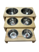 Stojak na miski dla psa, kota , psi bufet 2 x 900 ml DREVOO handmade