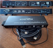 Przełącznik KVM DP, HDMI + USB + audio _ RS232