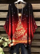 Świąteczna bluzka tunika choinka w dużym rozmiarze r. 54-58