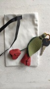 Breloczek Skórzany Tulipany | Zawieszka do Kluczy | Prezent na Dzień Matki 