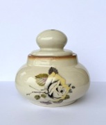 Pękata cukiernica Tułowice ceramika róża sygnowana lata 60-70 vintage PRL