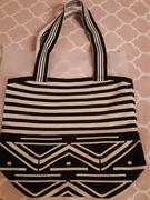 Nowa torebka materiałowa czarno biały wzór 