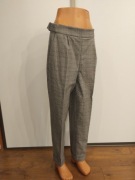 Spodnie w kratę H&M 38 eleganckie cygaretki szare wysoki stan kant