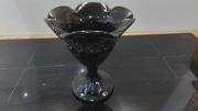 Stare Polskie atrakcyjne  Szkło  czarny tulipanowy wazon