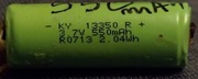 Akumulator li-poly, li-ion 3,7V; w pełni naładowany, 13350; 550mAh; 2.04Wh;