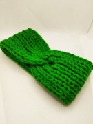 Damska, zielona, ciepła opaska; turban; handmade