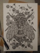 Rysunek: trzmiel łąkowy - cienk - blok t. A3 250 g/m2