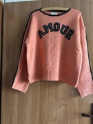 Sweter damski,pomarańczowy, uniwersalny,moda włoska,Y Two Woman,wełna