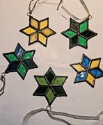 Gwiazdka witrażowa, zawieszka na choinkę