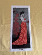 Kompletny zestaw do haftowania (haftu) koralikami Dama w czerwieni