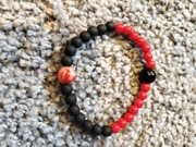 Bransoletka z kolorowych koralików 18 cm rękodzieło