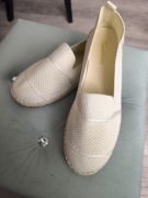 beżowe baleriny,espadryle ażurowe- lekkie,przewiewne,wkładka 27cm (r.42/43)