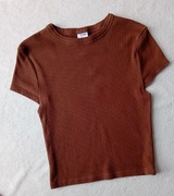 Top Bershka rozmiar S brąz czekolada 