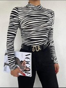 Nowa bluzka zebra półgolf elastyczna i miła w dotyku r.uni XS - M