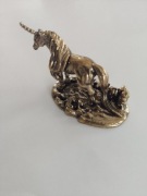 Figurka z metalu mosiądz Jednorożec wysokość 4 cm 