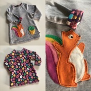 Sukienka tunika dwustronna Frugi 6-12 68-80 ciepła