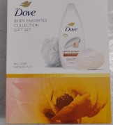 Relax zestaw kosmetyków dla kobiet Dove pamper żel mydło myjka