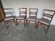 Krzesła drewniane PRL vintage po renowacji - komplet 4 sztuki,
