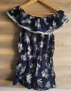 Kombinezon damski biało-granatowy, hiszpanka