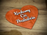 1 szt drewniane serce rekwizyt do sesji Kochamy Cię Prababciu prezent
