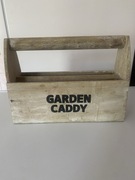 Drewniana solidna doniczka na zioła wraz z dwoma sadzonkami nowa nieużywana