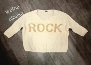Made in Italy sweter oversize z wełną alpaka roz. 48/50