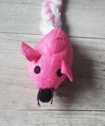 Zabawka dla kota różowa myszka pluszowa z długim ogonem