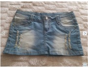 Mini Spódniczka Jeansowa Miniówka z Kieszeniami