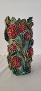 Róże czerwone – ręcznie wykonany wazon ceramiczny figurka DWS Pottery