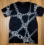 Podkoszulek czarny, w srebrbe łańcuchy rozm. M/L