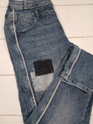 Jeansy damskie 42 slim patchwork naszywki vintage streetwear denim