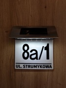 PODŚWIETLANA TABLICZKA NUMER DOMU I ULICA LED LAMPA SOLARNA Z CZUJNIKIEM