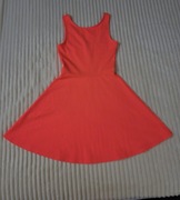 Sukienka H&M koralowa różowa pomarańczowa rozmiar 36 rozkloszowana