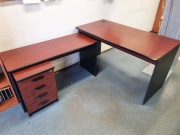 Duże biurko, małe biurko, kontenerek + inne - zestaw mebli biurowych