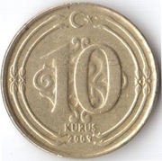 TURCJA 10 kurus 2009, KM# 1241, XF