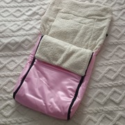 Gruby zimowy śpiwór do sanek różowy czerwony 0-4 lat na sanki