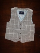 OKAZJA NEXT kamizelka chłopięca elegancka w kratę 2 3 lata 92 cm beżowa HIT