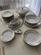 Zestaw obiadowy - porcelana Chodzież-Złota Linia - nieużywany