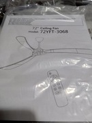 Ovlaim 72-calowy duży, drewniany, inteligentny wentylator sufitowy z Wi-Fi