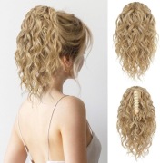 FLUFYMOOZ Przedłużanie kucyka 31cm syntetyczne  złoty blond z pasemkami