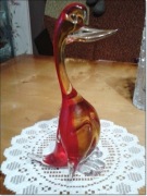 Szklana kaczka figurka ze szkła duża styl MURANO