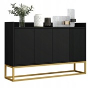 Komoda czarno złota 120cm,nowoczesna,minimalistyczna,bez uchwytów 