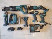Makita 18V LXT Zestaw DHP484 DTD171 DJR186 DJV180 DGA452 2x Aku Ładowarka