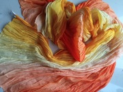 C&A apaszka szalik gnieciona plisowana ombre 155x 85 cm żółty pomarańcz