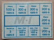 Czysta kartka na mięso M-I relikt PRL