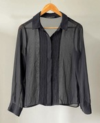 Elegancka czarna koszula Zara Basic w rozmiarze M - idealna na każdą okazję