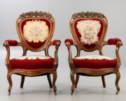 Para foteli Ludwik Filip ,mahoń II poł XIXw.